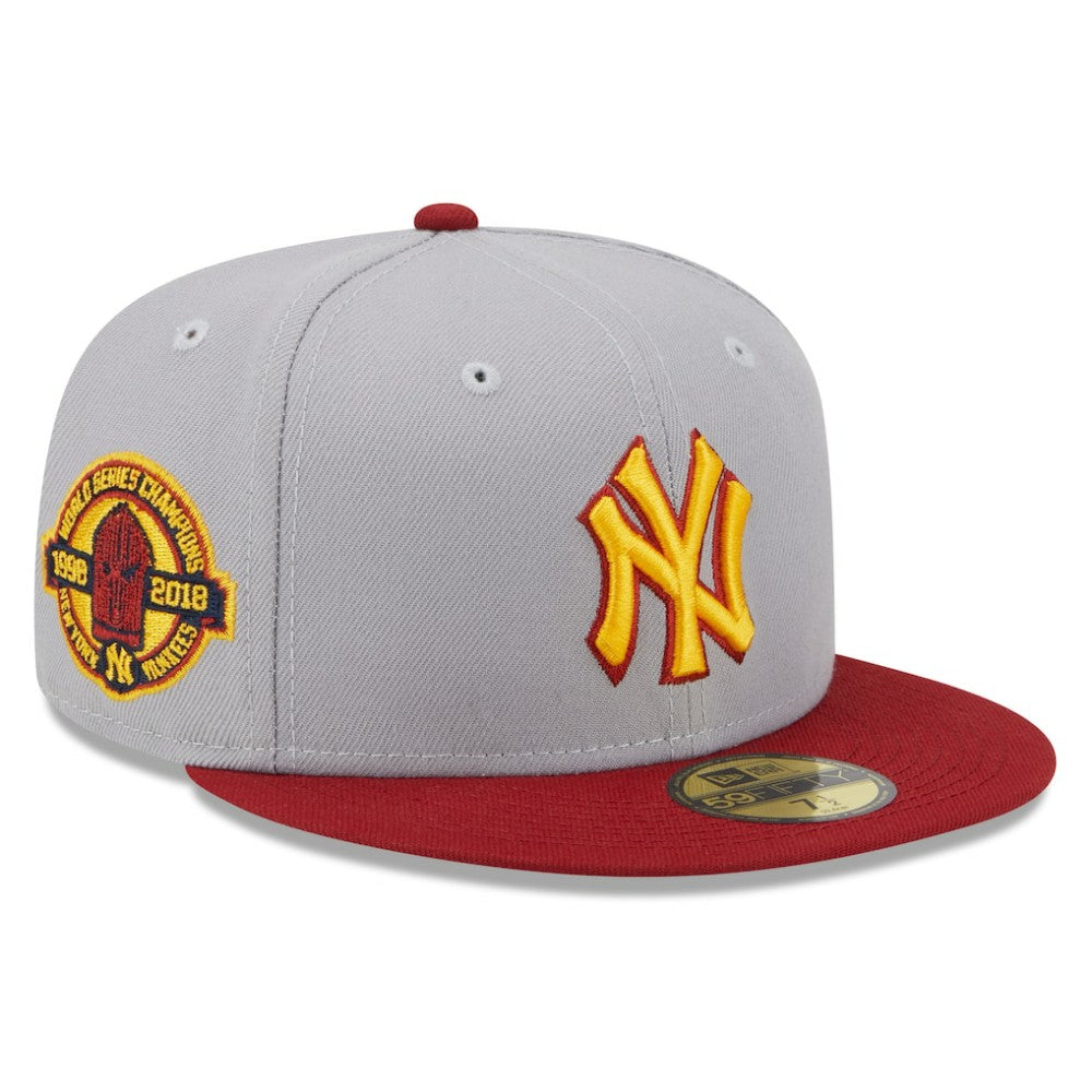 Gray/Red New York Yankees New Era World Series Champions Navy Undervisor 59FIFTY Fitted Hat