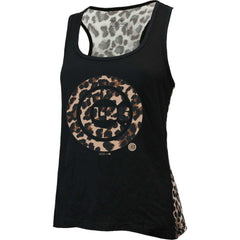 Black Chicago Cubs Majestic Threads Women's Leopard Tank Top