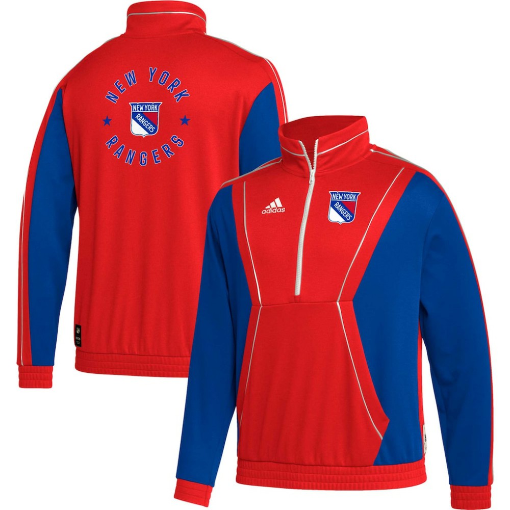 NHL New York Rangers adidas Team Classics Half-Zip Jacket