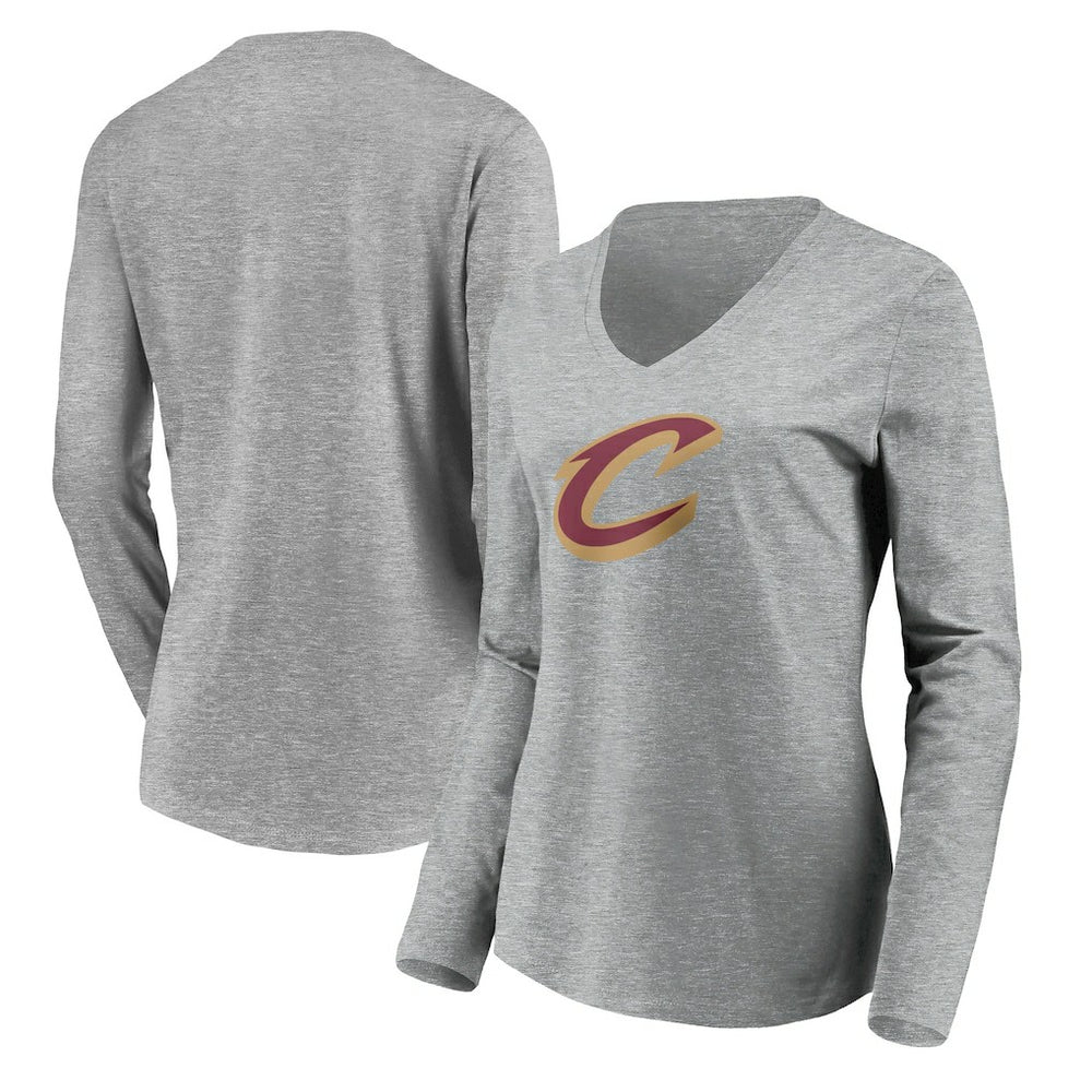 Cleveland Cavaliers Women's Primary Logo Team Long Sleeve V-Neck T-Shirt sale