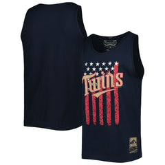 Navy Minnesota Twins Mitchell & Ness Cooperstown Collection Stars and Stripes Tank Top