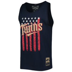 Navy Minnesota Twins Mitchell & Ness Cooperstown Collection Stars and Stripes Tank Top