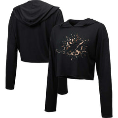 Majestic Threads Women's Leopard Cropped Pullover Hoodie - Miami Dolphins Hoodies
