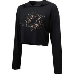Majestic Threads Women's Leopard Cropped Pullover Hoodie - Miami Dolphins Hoodies