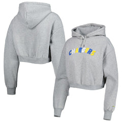 The Wild Collective Women's Cropped Pullover Hoodie - Los Angeles Chargers Hoodies