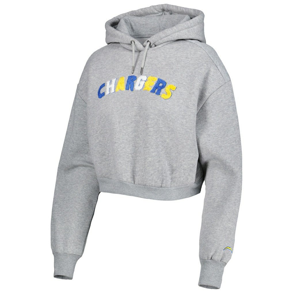 The Wild Collective Women's Cropped Pullover Hoodie - Los Angeles Chargers Hoodies