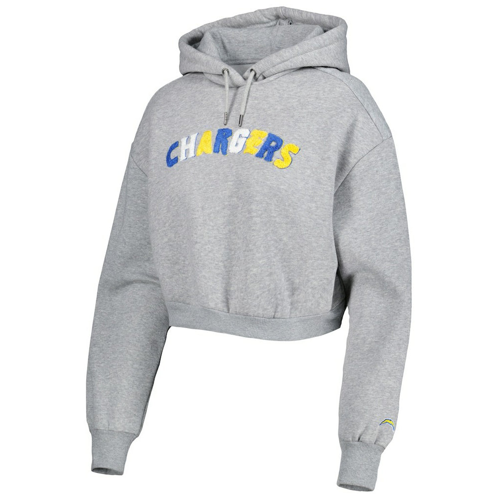 The Wild Collective Women's Cropped Pullover Hoodie - Los Angeles Chargers Hoodies
