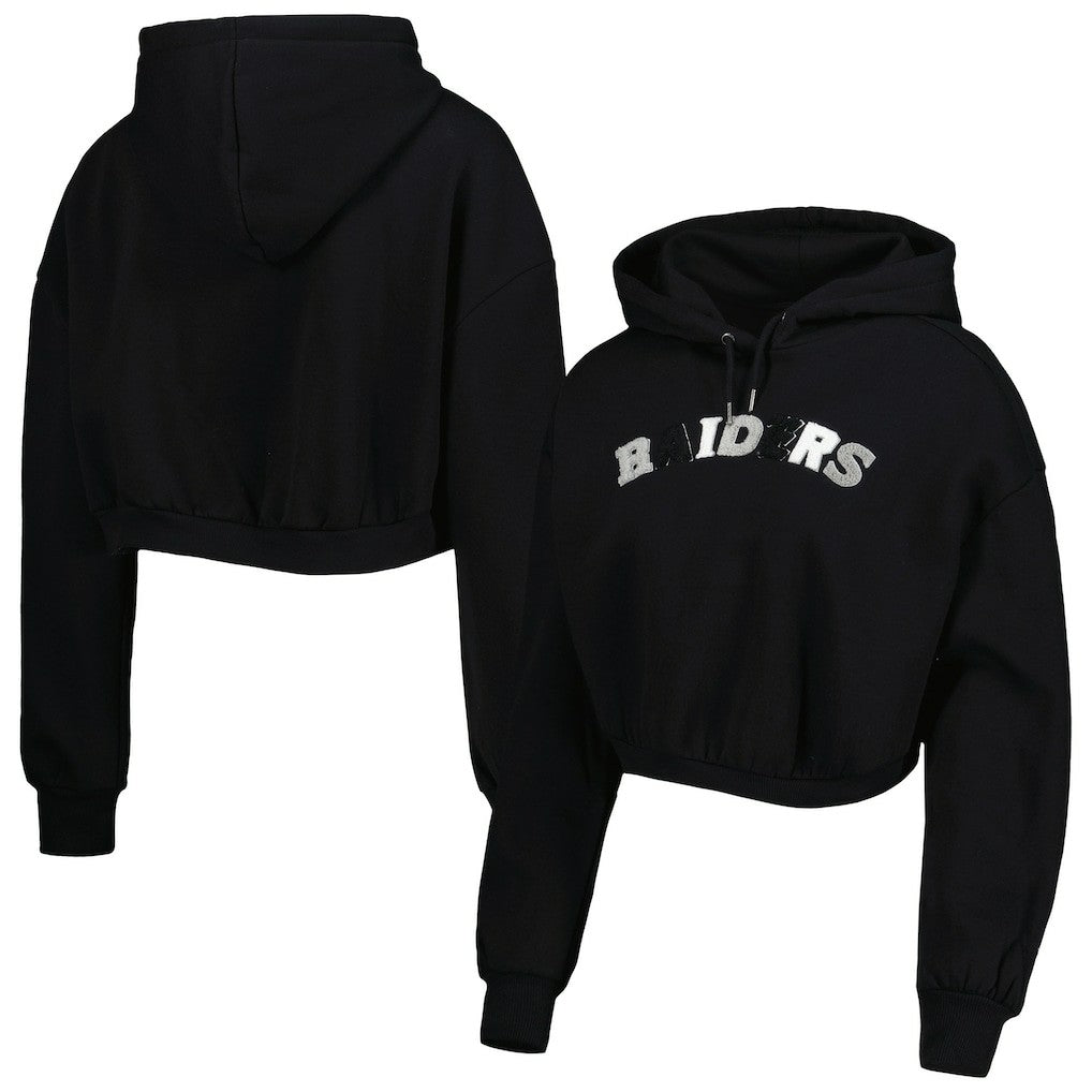The Wild Collective Women's Cropped Pullover Hoodie - Las Vegas Raiders Hoodies