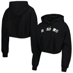 The Wild Collective Women's Cropped Pullover Hoodie - Las Vegas Raiders Hoodies