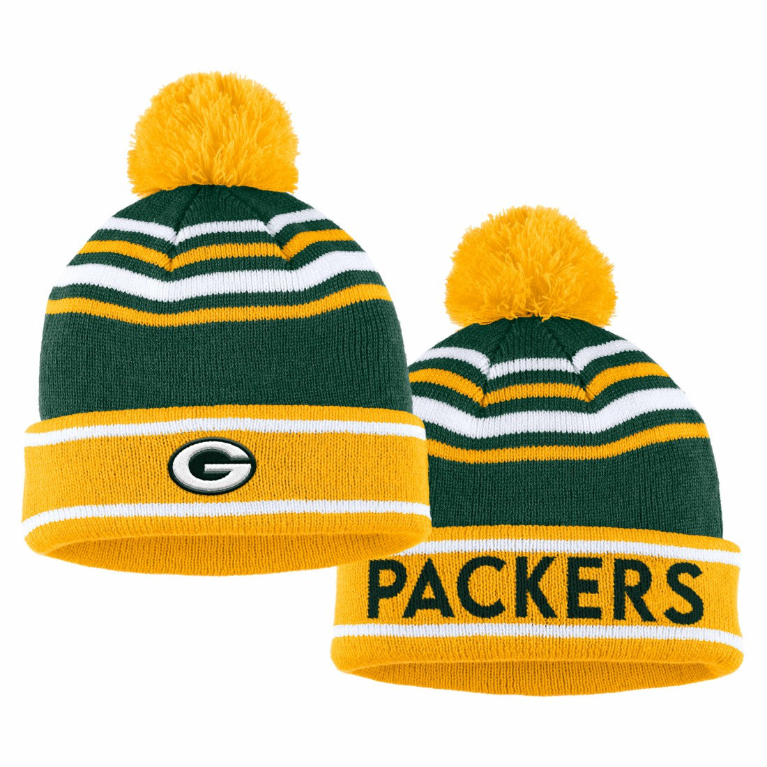 WEAR by Erin Andrews Women's Colorblock Cuffed Knit Hat with Pom and Scarf Set - Green Bay Packers Hats