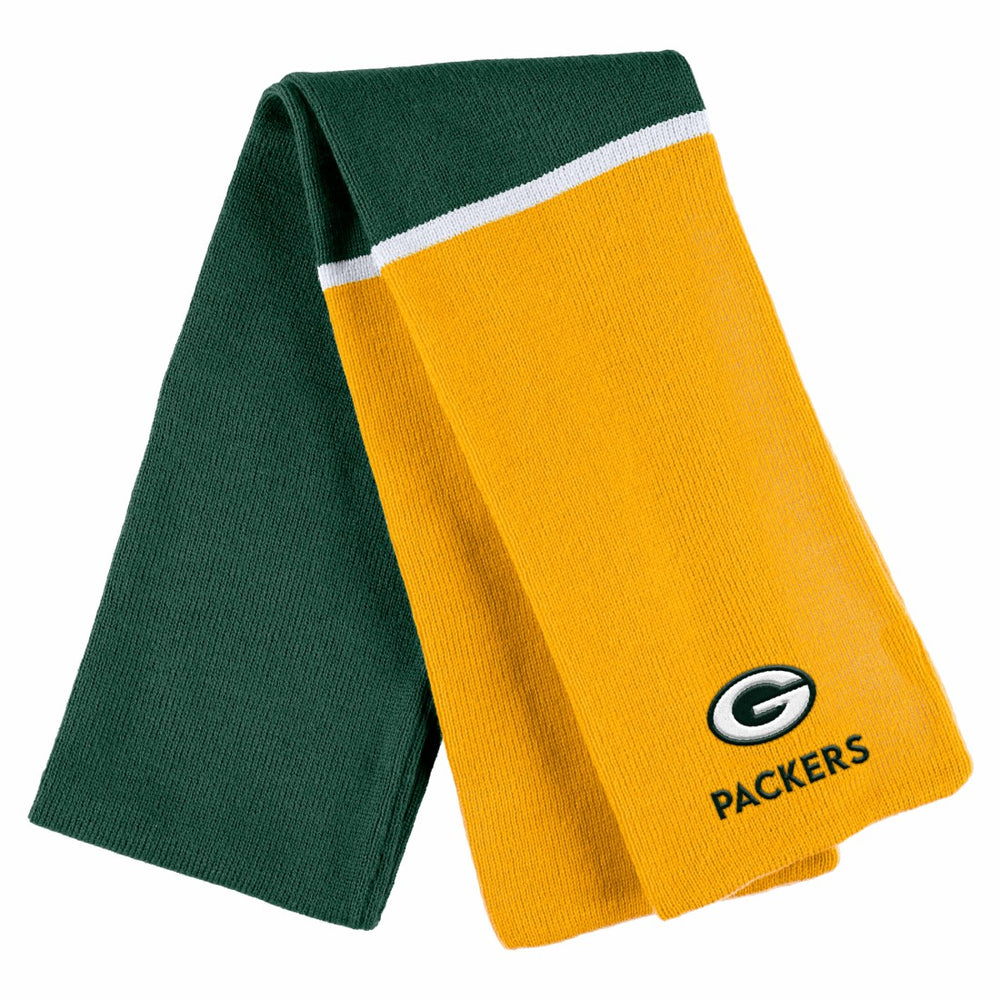 WEAR by Erin Andrews Women's Colorblock Cuffed Knit Hat with Pom and Scarf Set - Green Bay Packers Hats