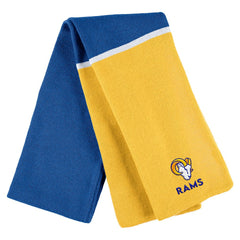 WEAR by Erin Andrews Women's Colorblock Cuffed Knit Hat with Pom and Scarf Set - Los Angeles Rams Hats