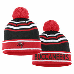 WEAR by Erin Andrews Women's Colorblock Cuffed Knit Hat with Pom and Scarf Set - Tampa Bay Buccaneers Hats