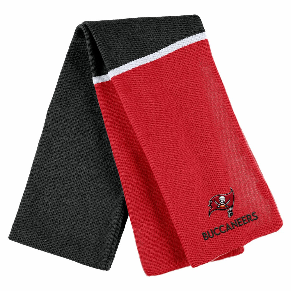 WEAR by Erin Andrews Women's Colorblock Cuffed Knit Hat with Pom and Scarf Set - Tampa Bay Buccaneers Hats