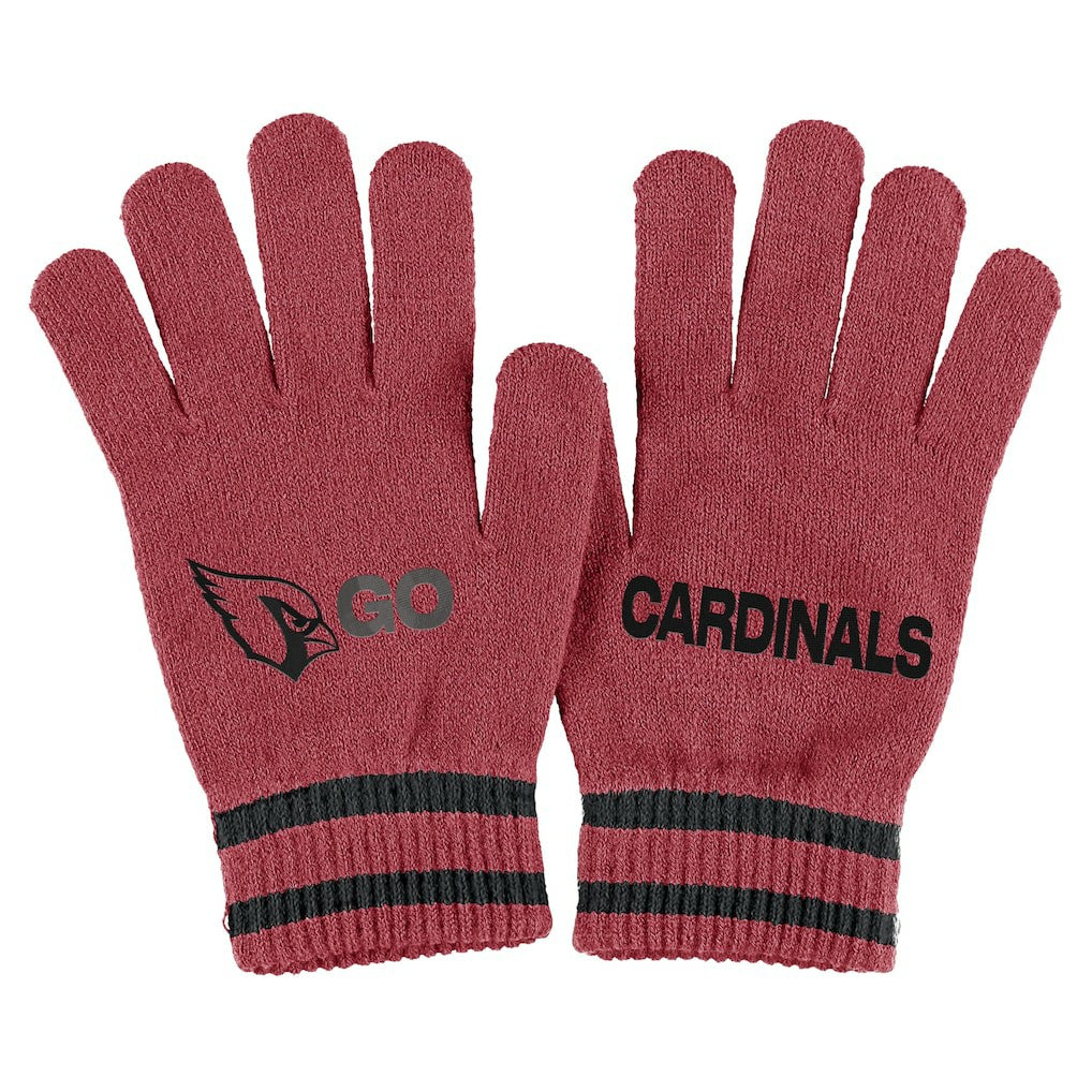 WEAR by Erin Andrews Women's Double Jacquard Cuffed Knit Hat with Pom and Gloves Set - Arizona Cardinals Hats