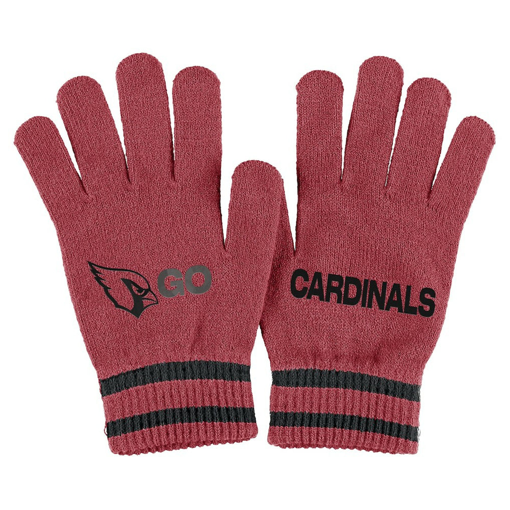 WEAR by Erin Andrews Women's Double Jacquard Cuffed Knit Hat with Pom and Gloves Set - Arizona Cardinals Hats