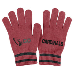 WEAR by Erin Andrews Women's Double Jacquard Cuffed Knit Hat with Pom and Gloves Set - Arizona Cardinals Hats