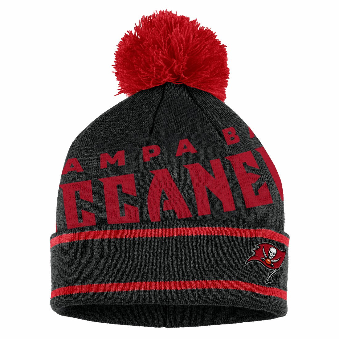 WEAR by Erin Andrews Women's Double Jacquard Cuffed Knit Hat with Pom and Gloves Set - Tampa Bay Buccaneers Hats