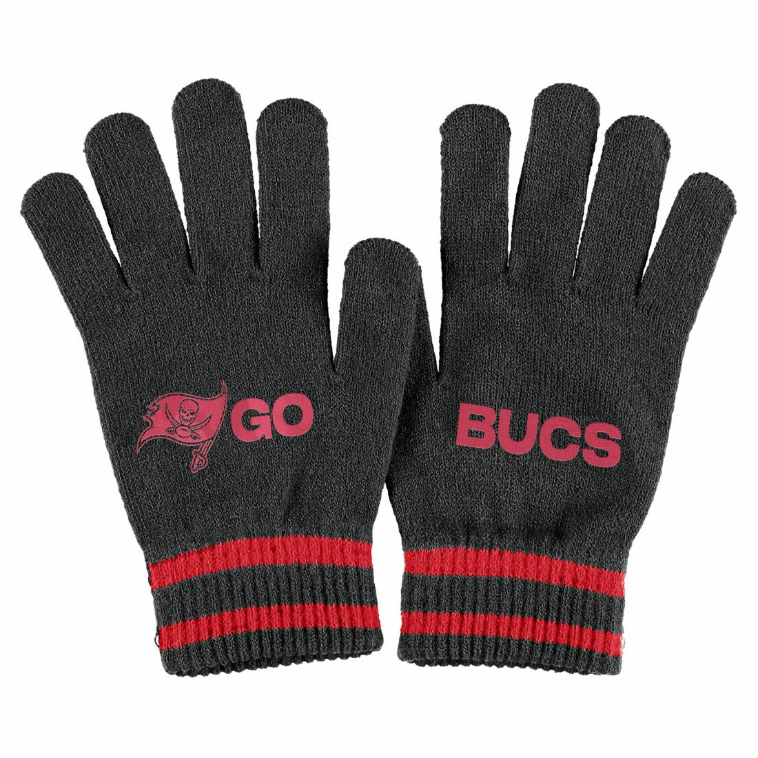 WEAR by Erin Andrews Women's Double Jacquard Cuffed Knit Hat with Pom and Gloves Set - Tampa Bay Buccaneers Hats