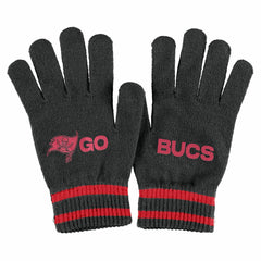 WEAR by Erin Andrews Women's Double Jacquard Cuffed Knit Hat with Pom and Gloves Set - Tampa Bay Buccaneers Hats