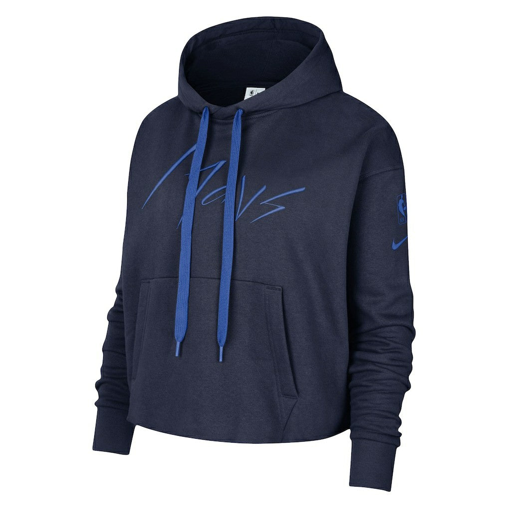 Nike Dallas Mavericks Women's Split Flip Courtside Cropped Pullover Hoodie sale