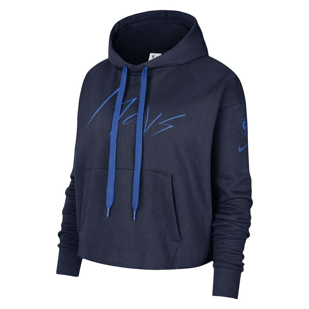 Nike Dallas Mavericks Women's Split Flip Courtside Cropped Pullover Hoodie sale
