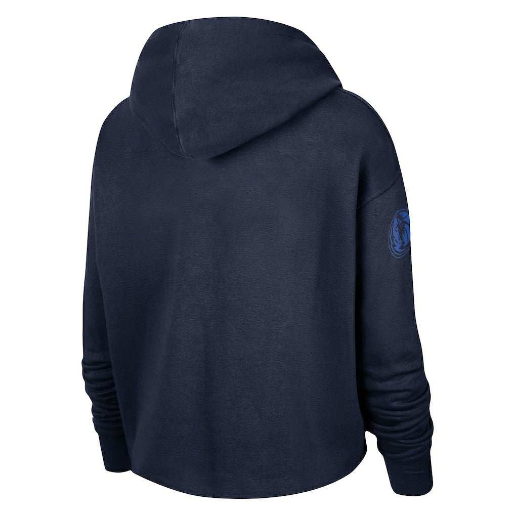 Nike Dallas Mavericks Women's Split Flip Courtside Cropped Pullover Hoodie sale