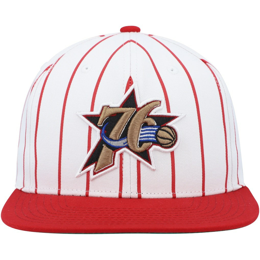 Mitchell & Ness Philadelphia 76ers Hardwood Classics Pinstripe Snapback Hat