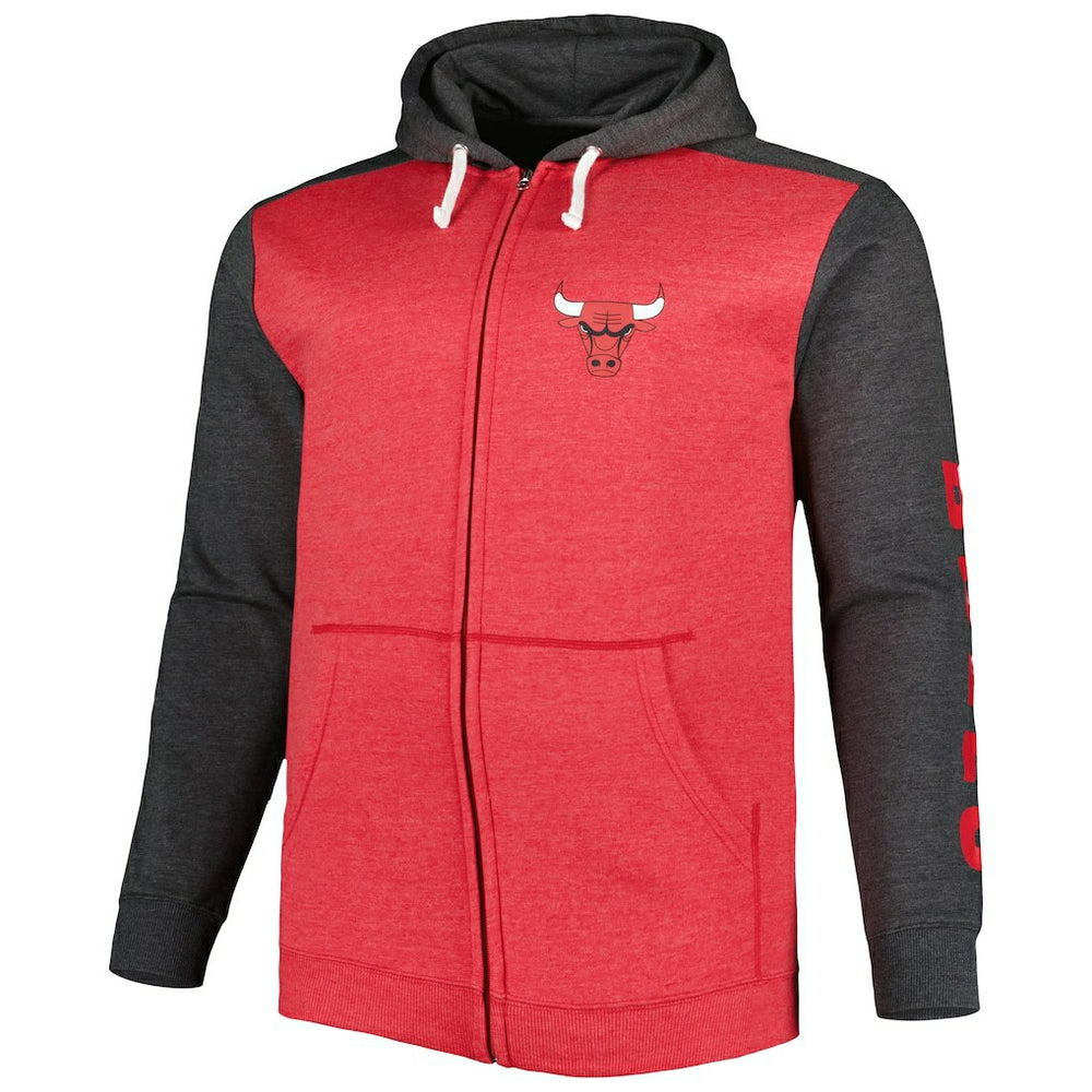 Fanatics Chicago Bulls Big & Tall Down and Distance Full-Zip Hoodie