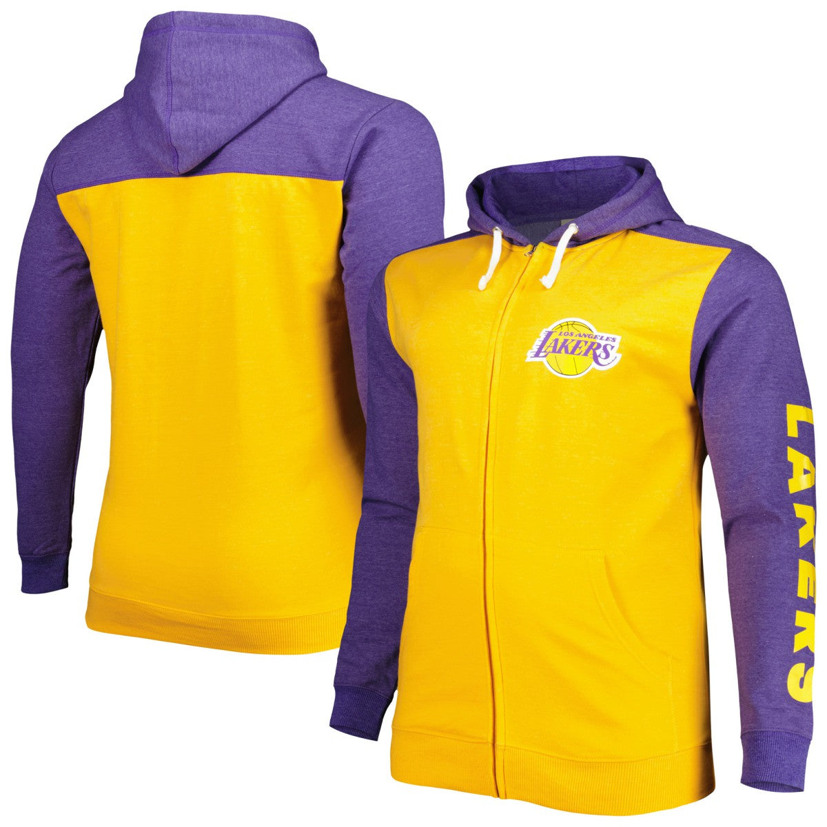 Fanatics Los Angeles Lakers Big & Tall Down and Distance Full-Zip Hoodie