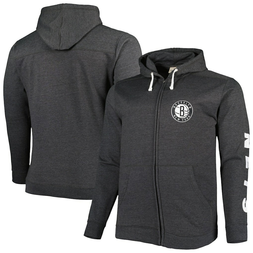 Fanatics Brooklyn Nets Big & Tall Down and Distance Full-Zip Hoodie