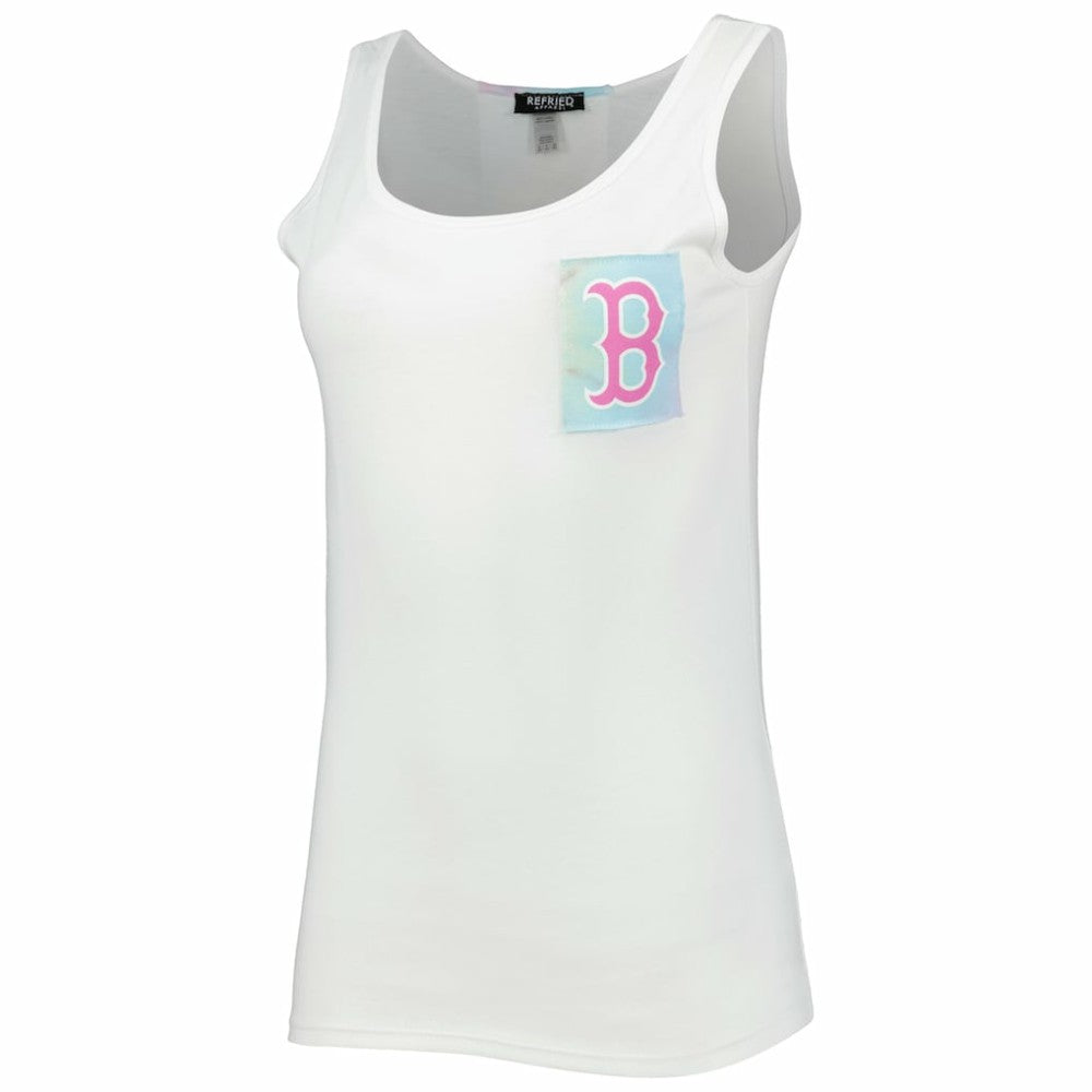 White Boston Red Sox Refried Apparel Women's Tie-Dye Tank Top
