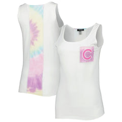 White Chicago Cubs Refried Apparel Women's Tie-Dye Tank Top