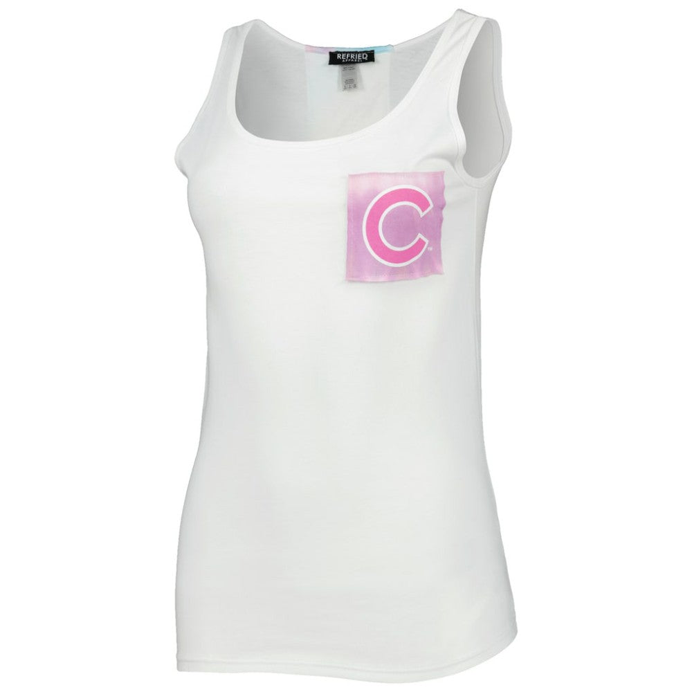 White Chicago Cubs Refried Apparel Women's Tie-Dye Tank Top