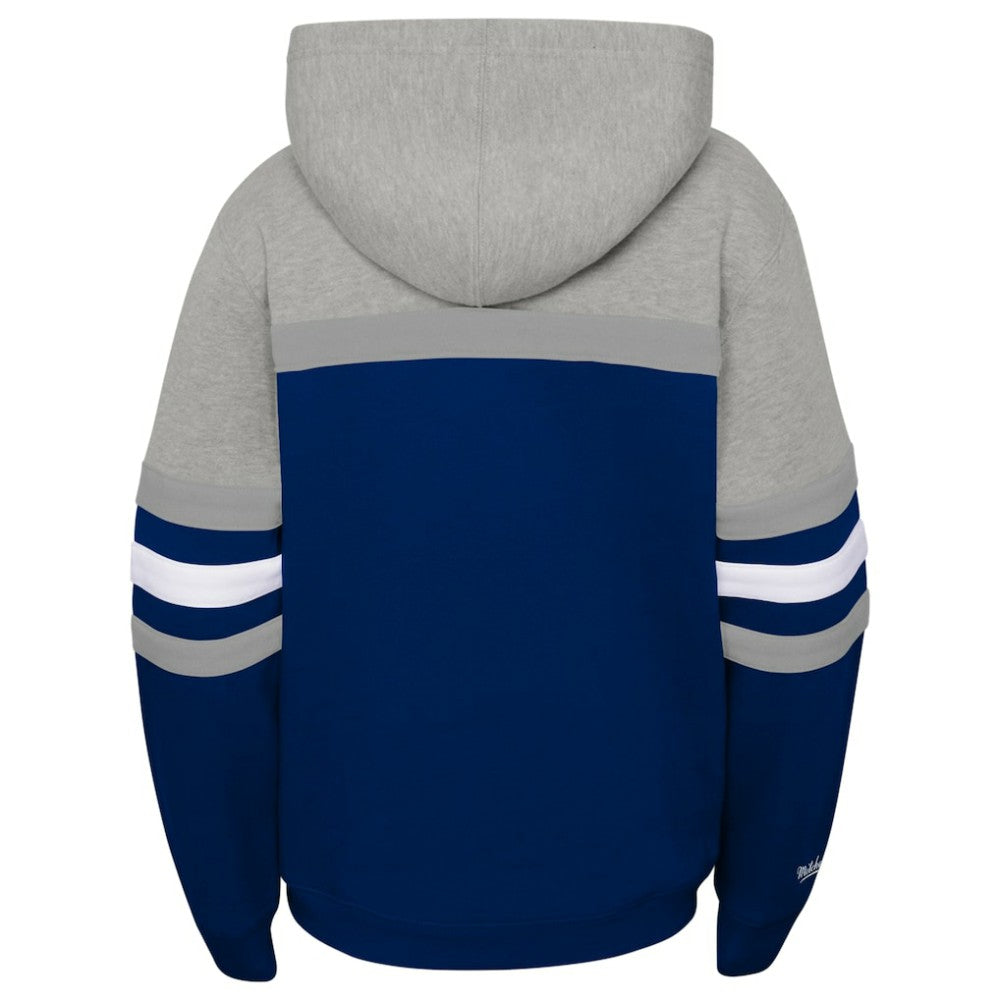 Heather Gray/Navy New York Yankees Mitchell & Ness Youth Cooperstown Collection Head Coach Pullover Hoodie