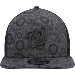 Black Washington Nationals New Era Repeat A-Frame 9FIFTY Trucker Snapback Hat