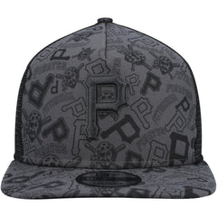 Black Pittsburgh Pirates New Era Repeat A-Frame 9FIFTY Trucker Snapback Hat