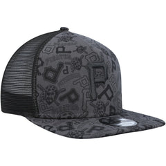 Black Pittsburgh Pirates New Era Repeat A-Frame 9FIFTY Trucker Snapback Hat