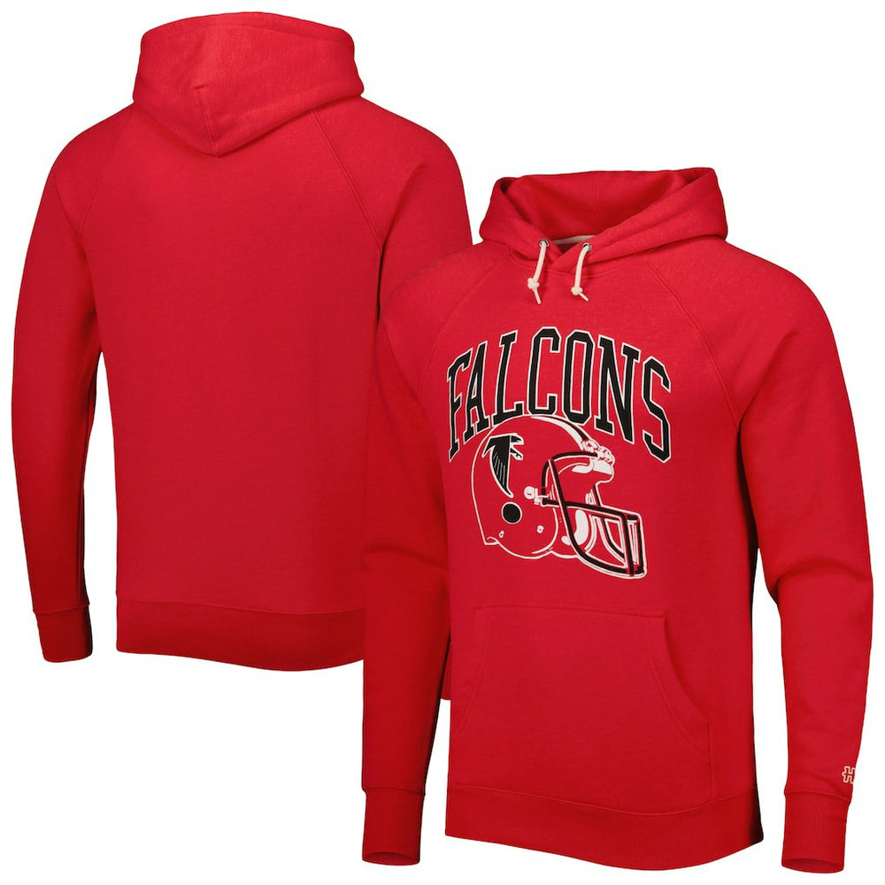Homage Retro Helmet Tri-Blend Raglan Pullover Hoodie - Atlanta Falcons Hoodies