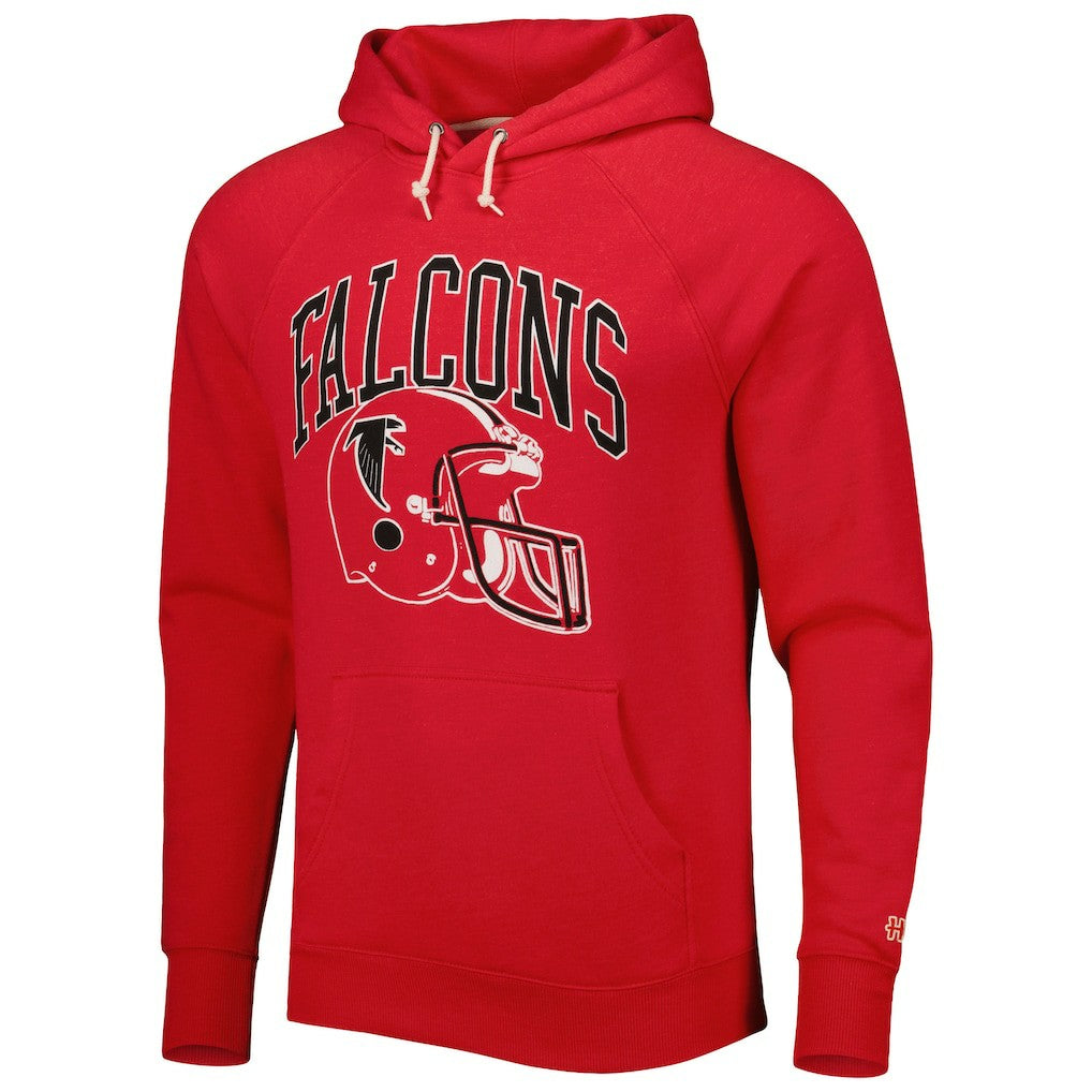 Homage Retro Helmet Tri-Blend Raglan Pullover Hoodie - Atlanta Falcons Hoodies