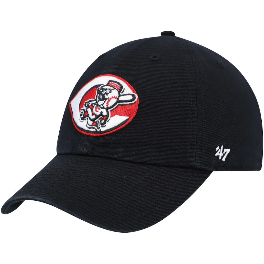 Black Cincinnati Reds '47 Cooperstown Collection Clean Up Adjustable Hat