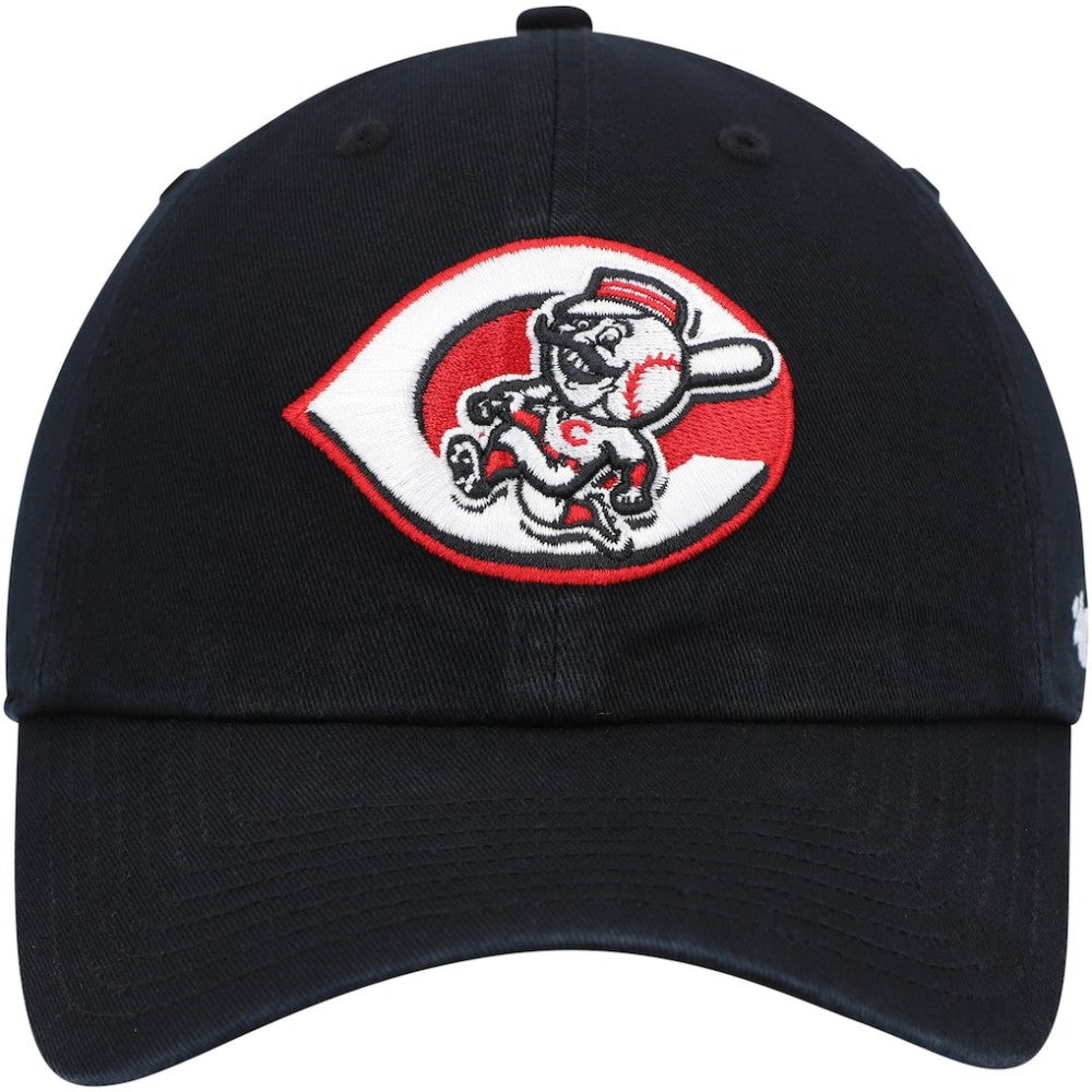 Black Cincinnati Reds '47 Cooperstown Collection Clean Up Adjustable Hat