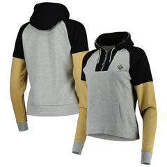 Antigua Women's Lightweight Jackpot Raglan Half-Zip Pullover Hoodie - New Orleans Saints Hoodies