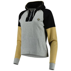Antigua Women's Lightweight Jackpot Raglan Half-Zip Pullover Hoodie - New Orleans Saints Hoodies