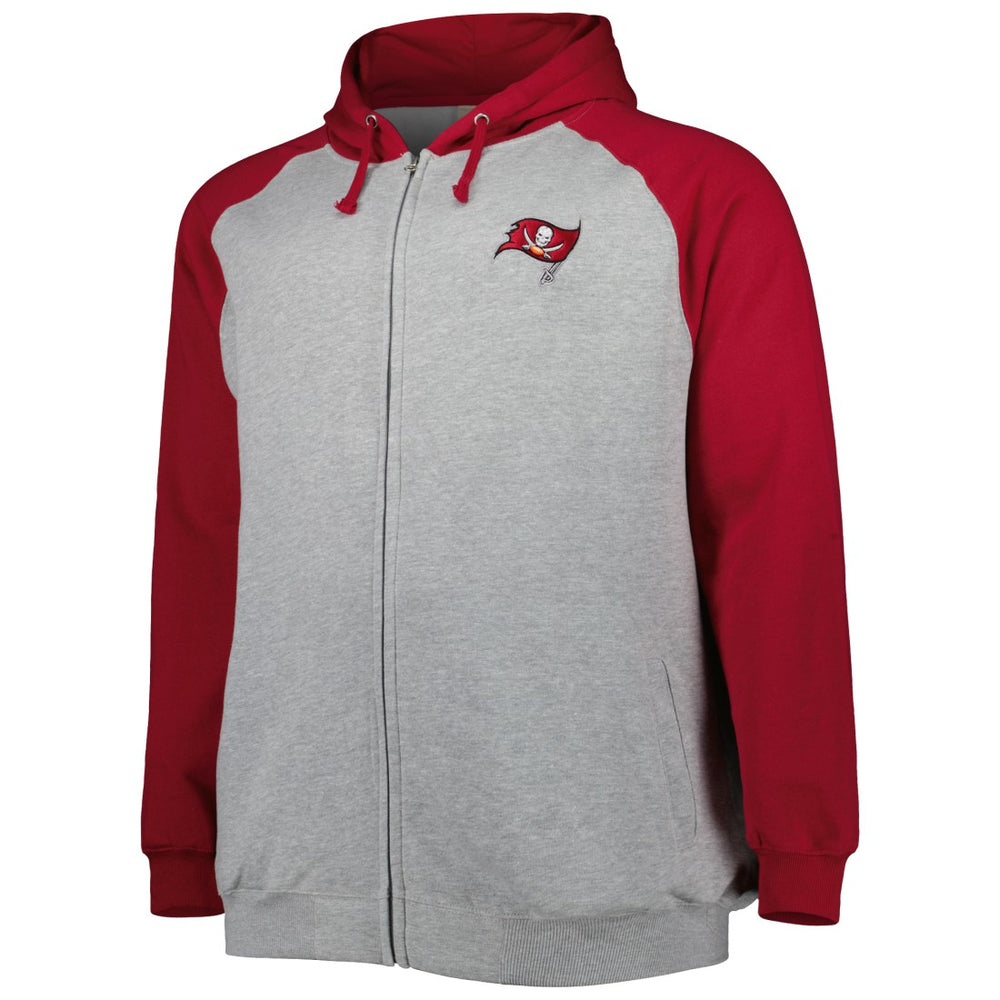 Big & Tall Fleece Raglan Full-Zip Hoodie Jacket - Tampa Bay Buccaneers Hoodies