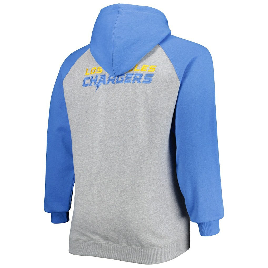 Big & Tall Fleece Raglan Full-Zip Hoodie Jacket - Los Angeles Chargers Hoodies