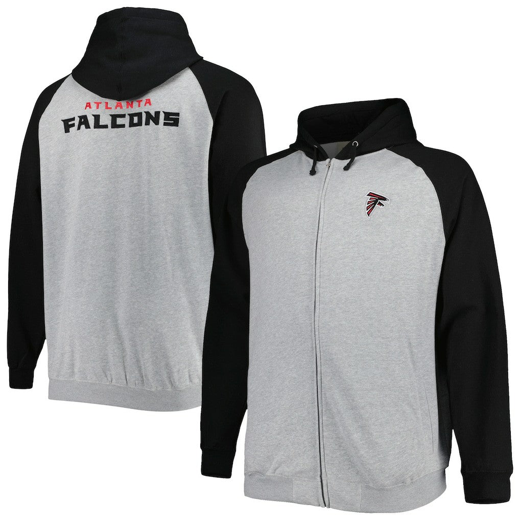 Big & Tall Fleece Raglan Full-Zip Hoodie Jacket - Atlanta Falcons Hoodies