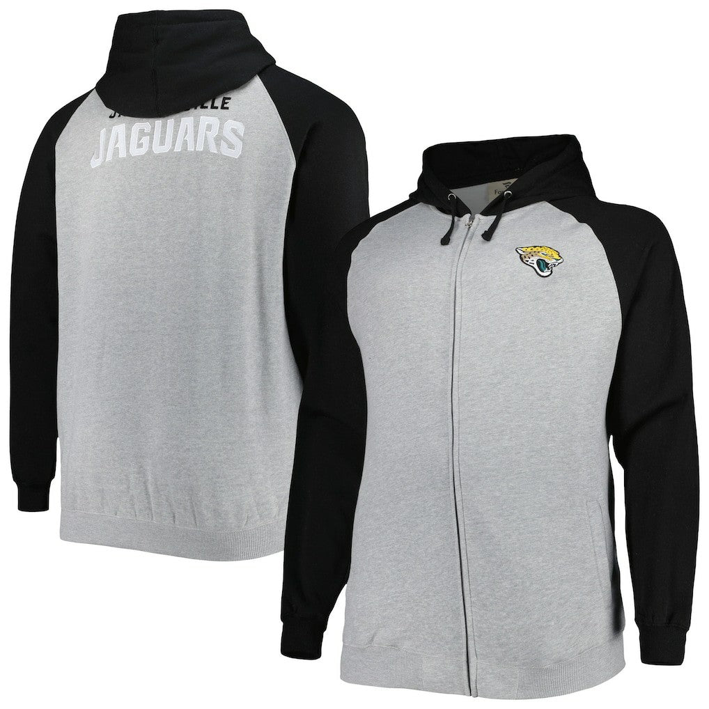 Big & Tall Fleece Raglan Full-Zip Hoodie Jacket - Jacksonville Jaguars Hoodies