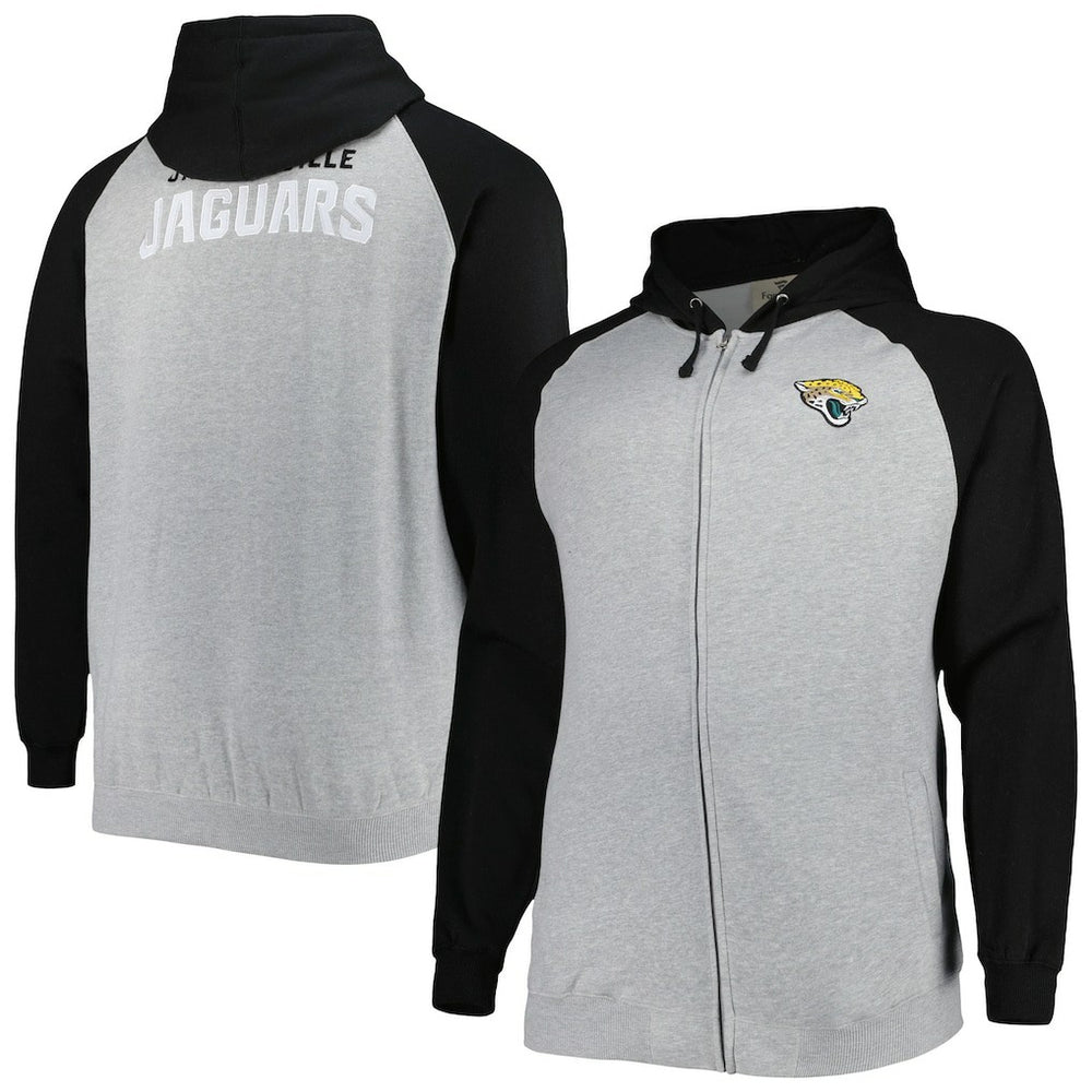 Big & Tall Fleece Raglan Full-Zip Hoodie Jacket - Jacksonville Jaguars Hoodies