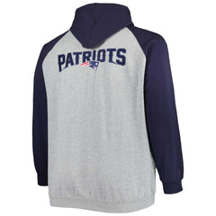 Big & Tall Fleece Raglan Full-Zip Hoodie Jacket - New England Patriots Hoodies